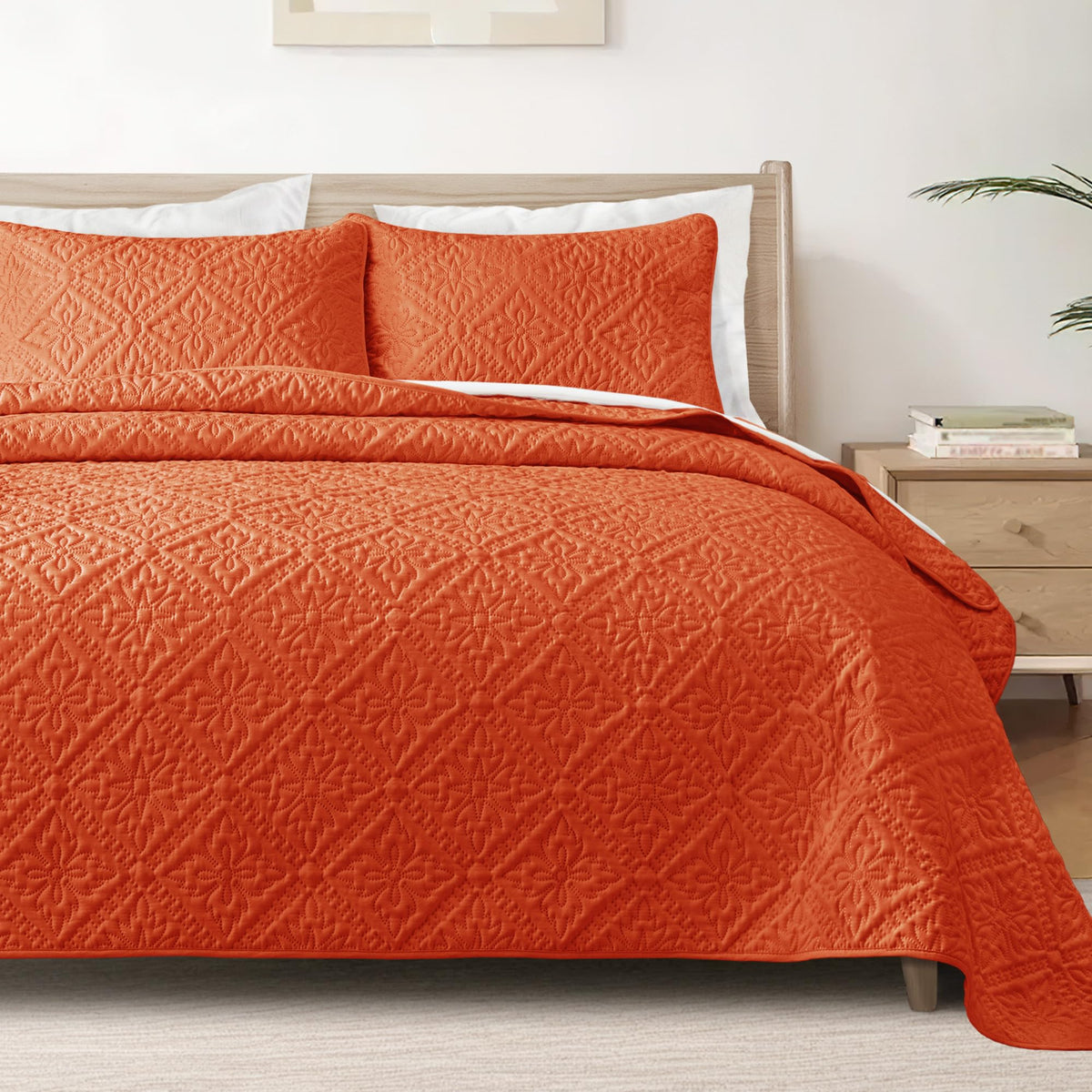 Exclusivo Mezcla Full Queen Quilt Set, Beige Cream