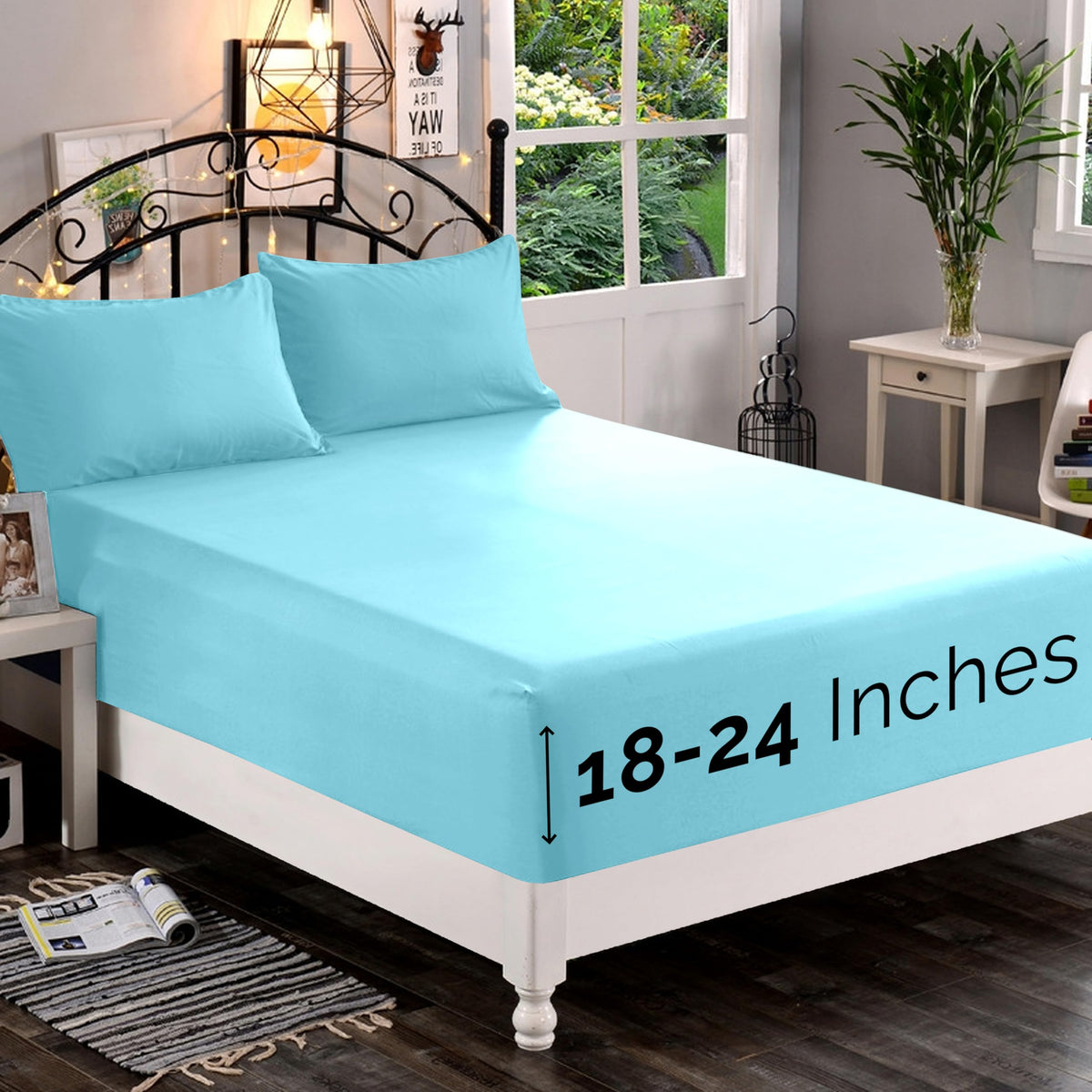 Premium Hotel Quality 1-Piece Fitted Sheet, Luxury & Softest 1500 Premier Hotel Quality Bedding Fitted Sheet Deep Pocket up to 16inch, Wrinkle and Fade Resistant, Queen, White