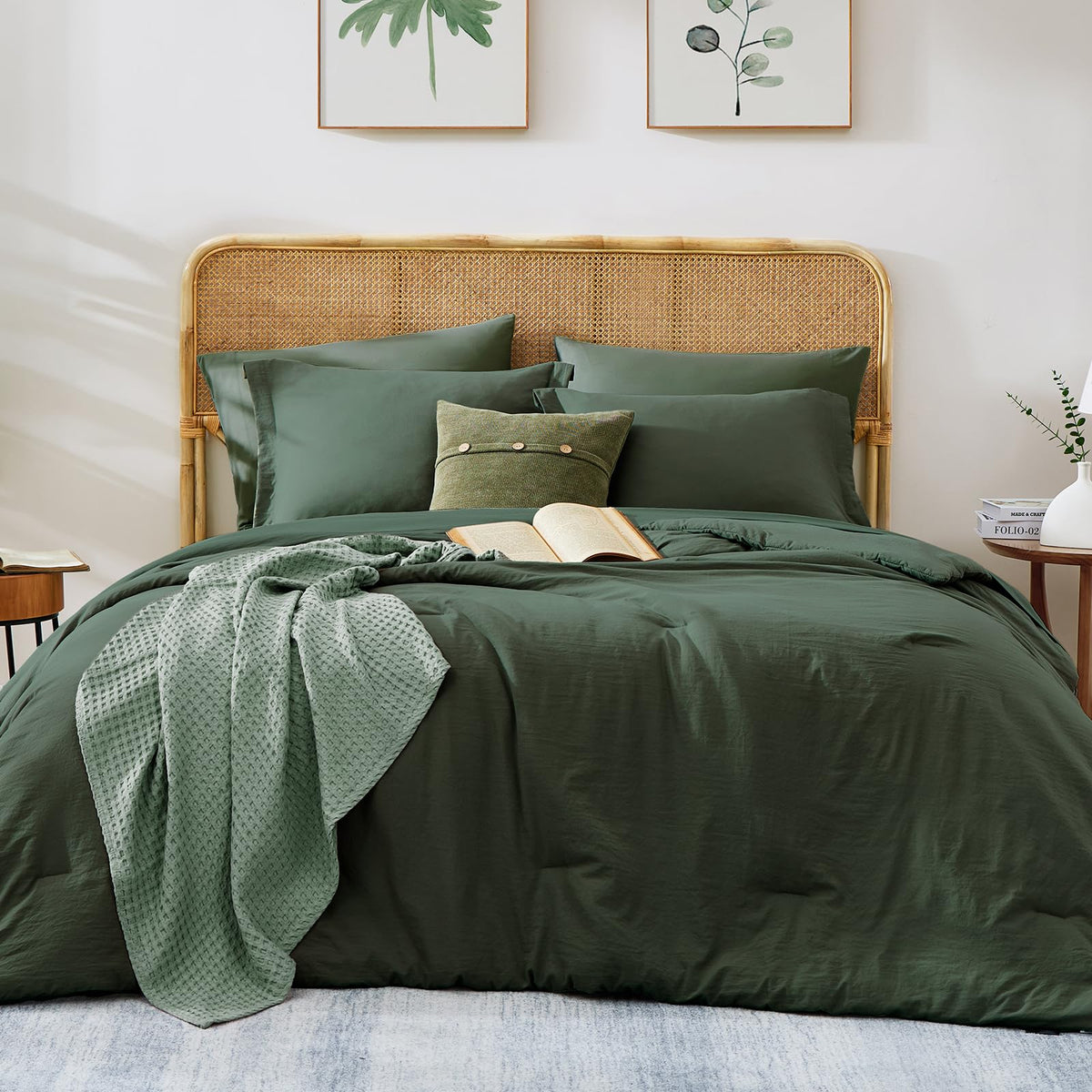 King Size Comforter Set- 7 Pieces Prewashed Bed in a Bag King Bedding Sets