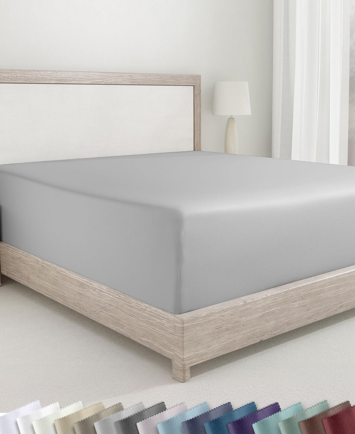 California Design Den Soft 100% Cotton Sateen Fitted Sheet Queen, White