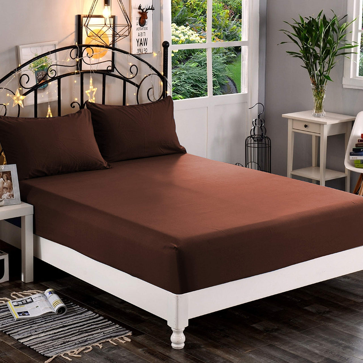 Premium Hotel Quality 1-Piece Fitted Sheet, Luxury & Softest 1500 Premier Hotel Quality Bedding Fitted Sheet Deep Pocket up to 16inch, Wrinkle and Fade Resistant, Queen, White