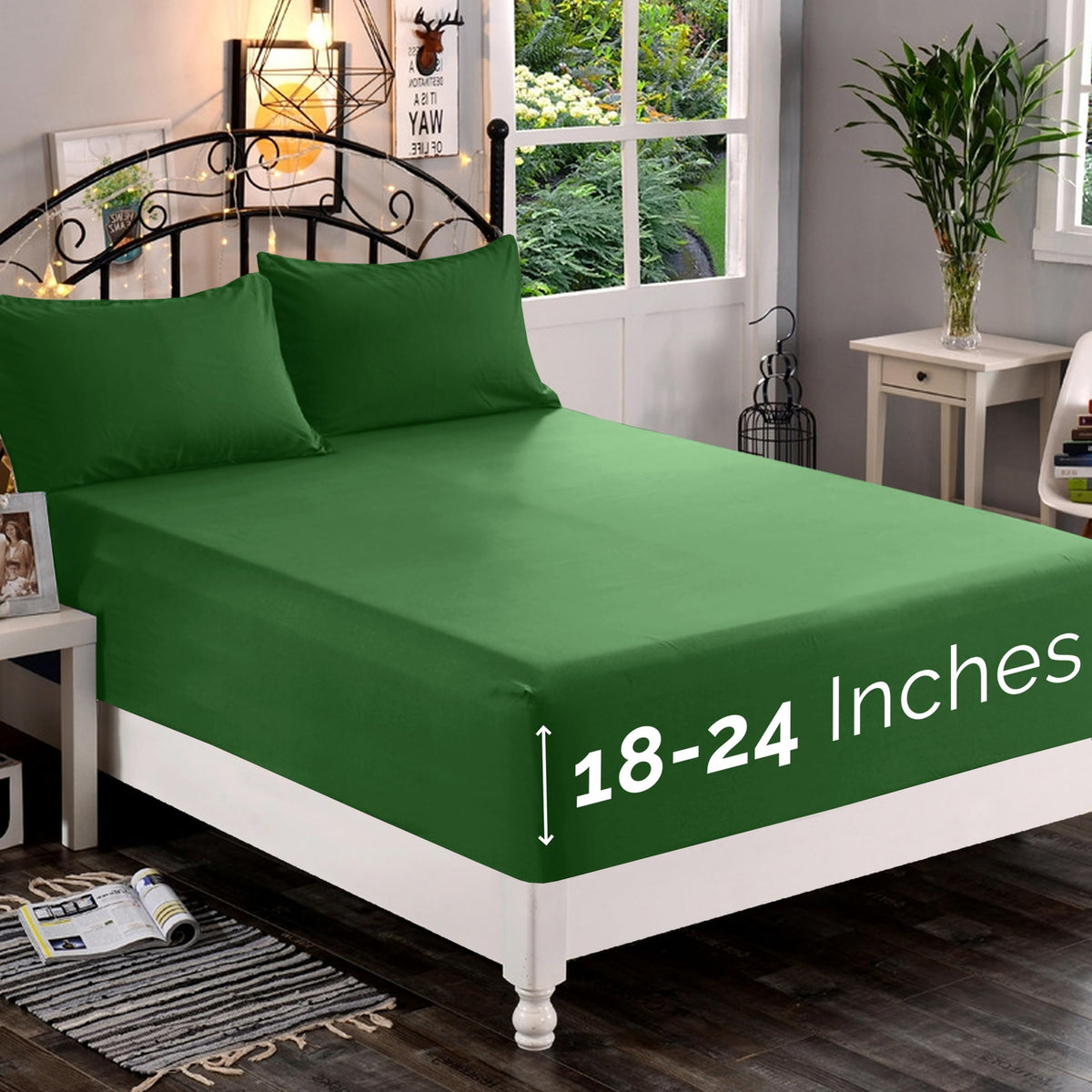 Premium Hotel Quality 1-Piece Fitted Sheet, Luxury & Softest 1500 Premier Hotel Quality Bedding Fitted Sheet Deep Pocket up to 16inch, Wrinkle and Fade Resistant, Queen, White