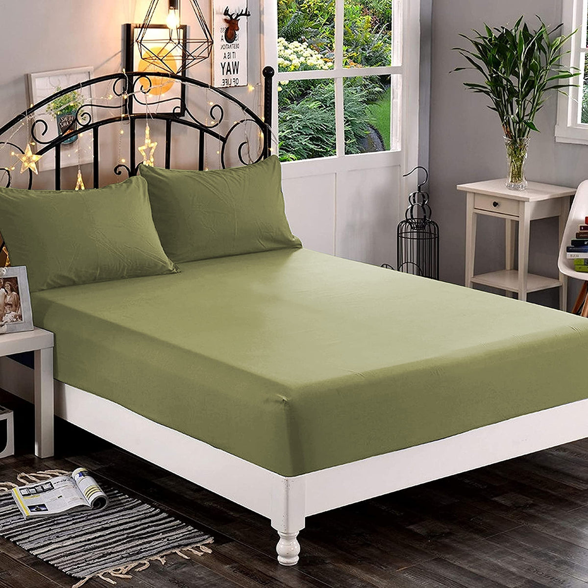 Premium Hotel Quality 1-Piece Fitted Sheet, Luxury & Softest 1500 Premier Hotel Quality Bedding Fitted Sheet Deep Pocket up to 16inch, Wrinkle and Fade Resistant, Queen, White