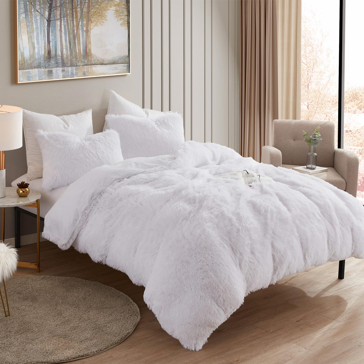 Sweet Home Collection 5 Piece Comforter Set Bag Solid Color All Season Soft Down Alternative Blanket & Luxurious Microfiber Bed Sheets, Navy, Twin