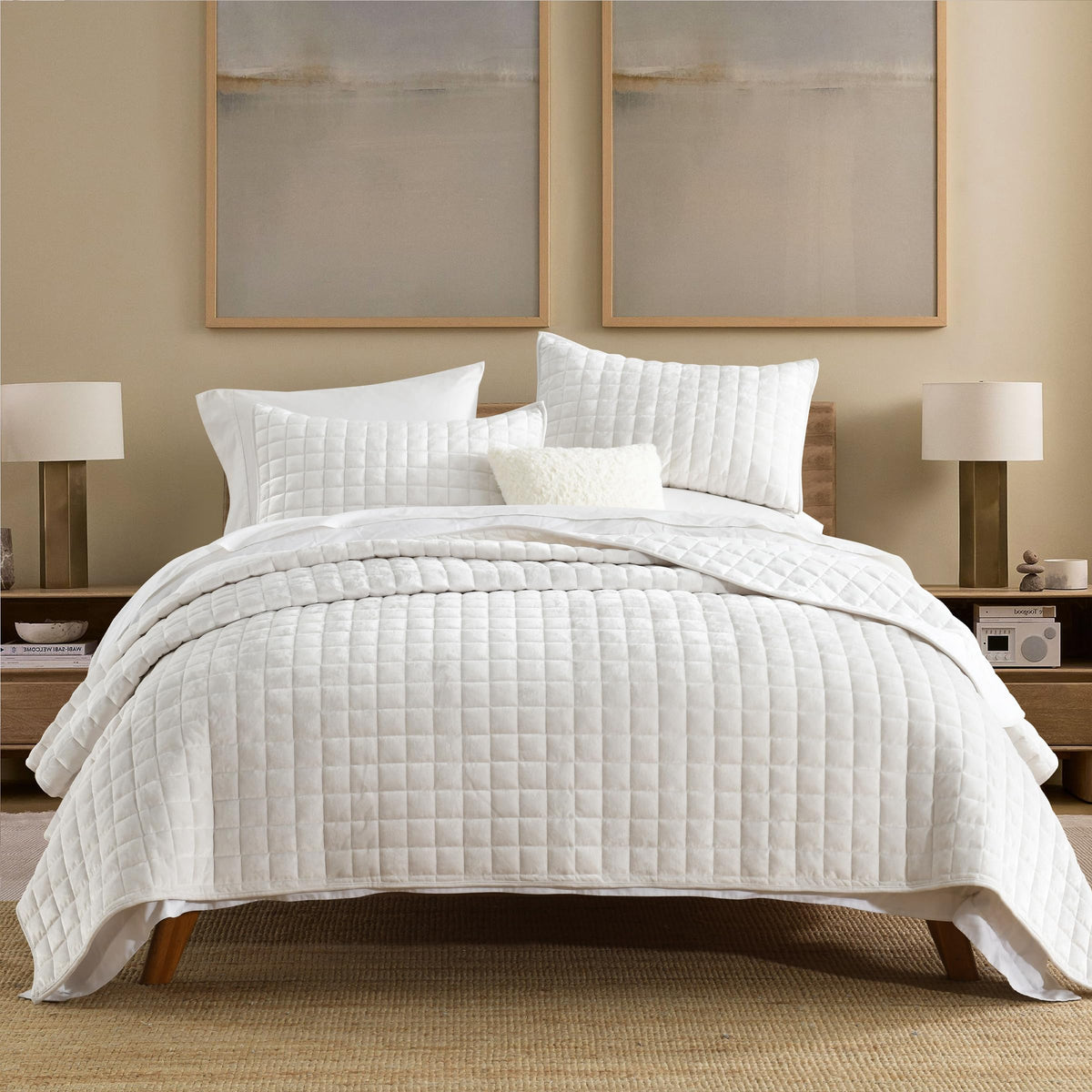 Secgo King Size Comforter Set- 100% Cotton Quilt King Size Set, Green, Sage bedspreads (96 * 108 Inch) with 2 Pillow Shams, Patchwork Reversible Lightweight Bedding