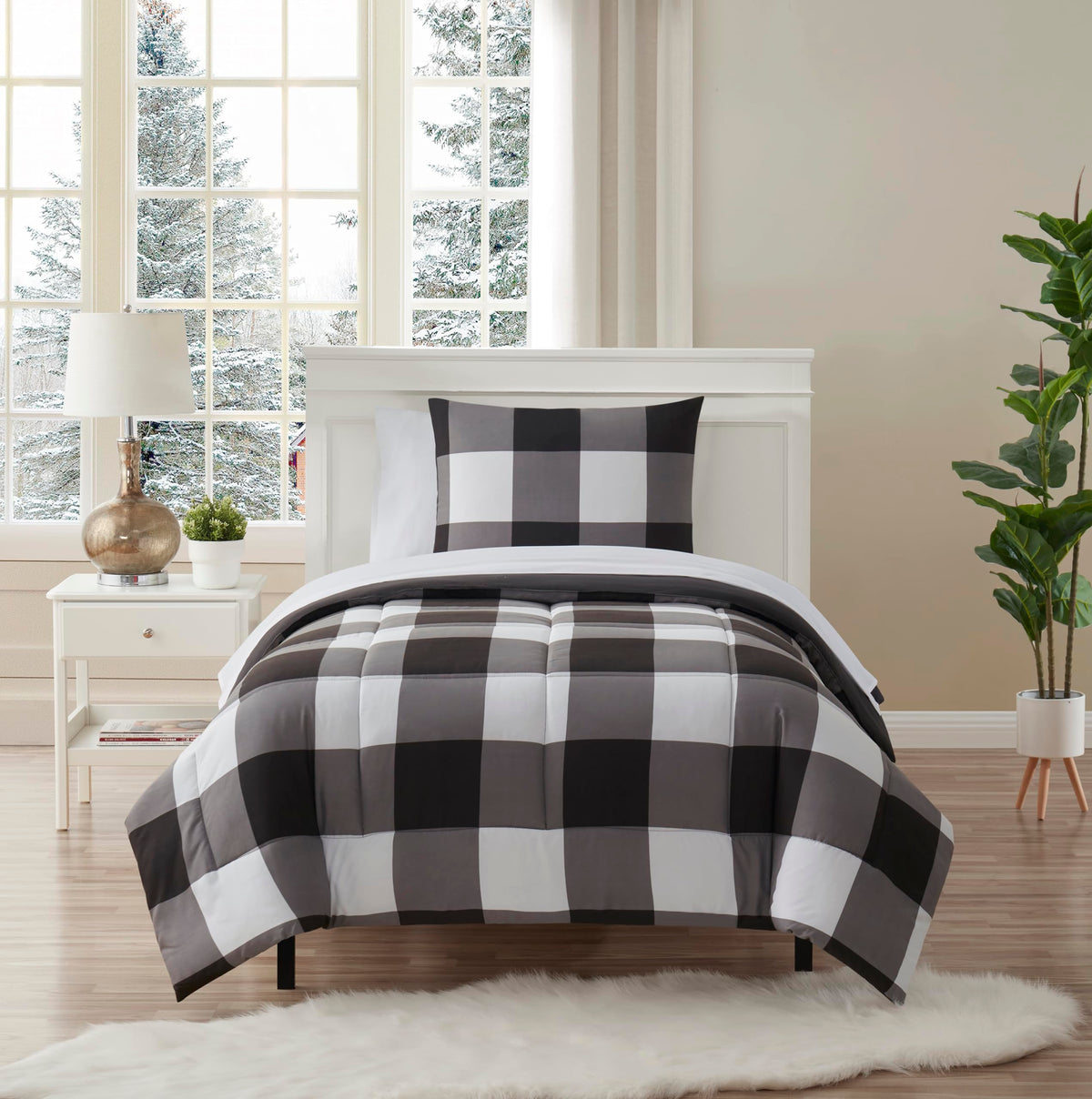 Sweet Home Collection 5 Piece Comforter Set Bag Solid Color All Season Soft Down Alternative Blanket & Luxurious Microfiber Bed Sheets, Navy, Twin