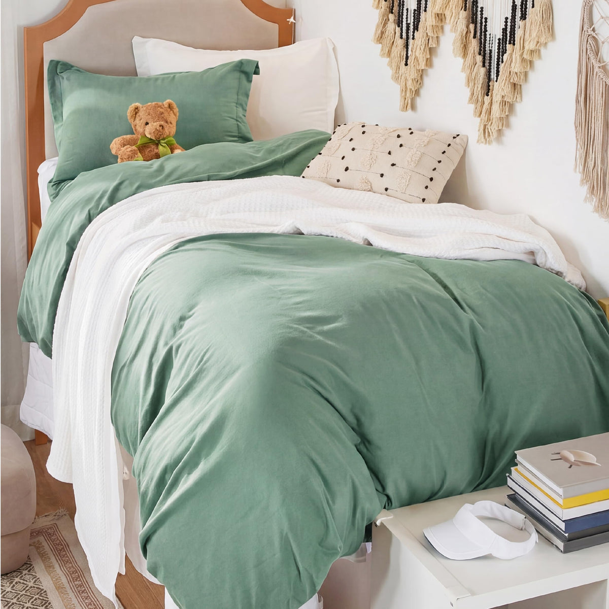 Bedsure Prewashed Duvet Cover Queen, Cotton-Like Soft Bedding Set, Beige