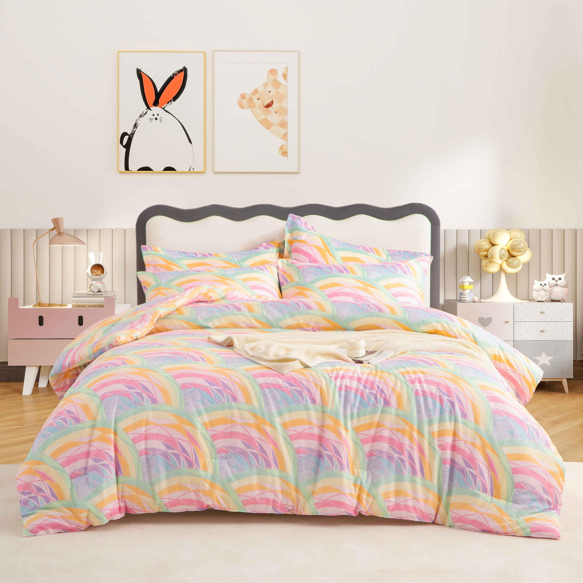 SDY 3pcs Twin Comforter Cheetah,Leopard Print Comforter Set for Kids, Toddler, Girls, Boys Include 1Comforter, 2PillowCases