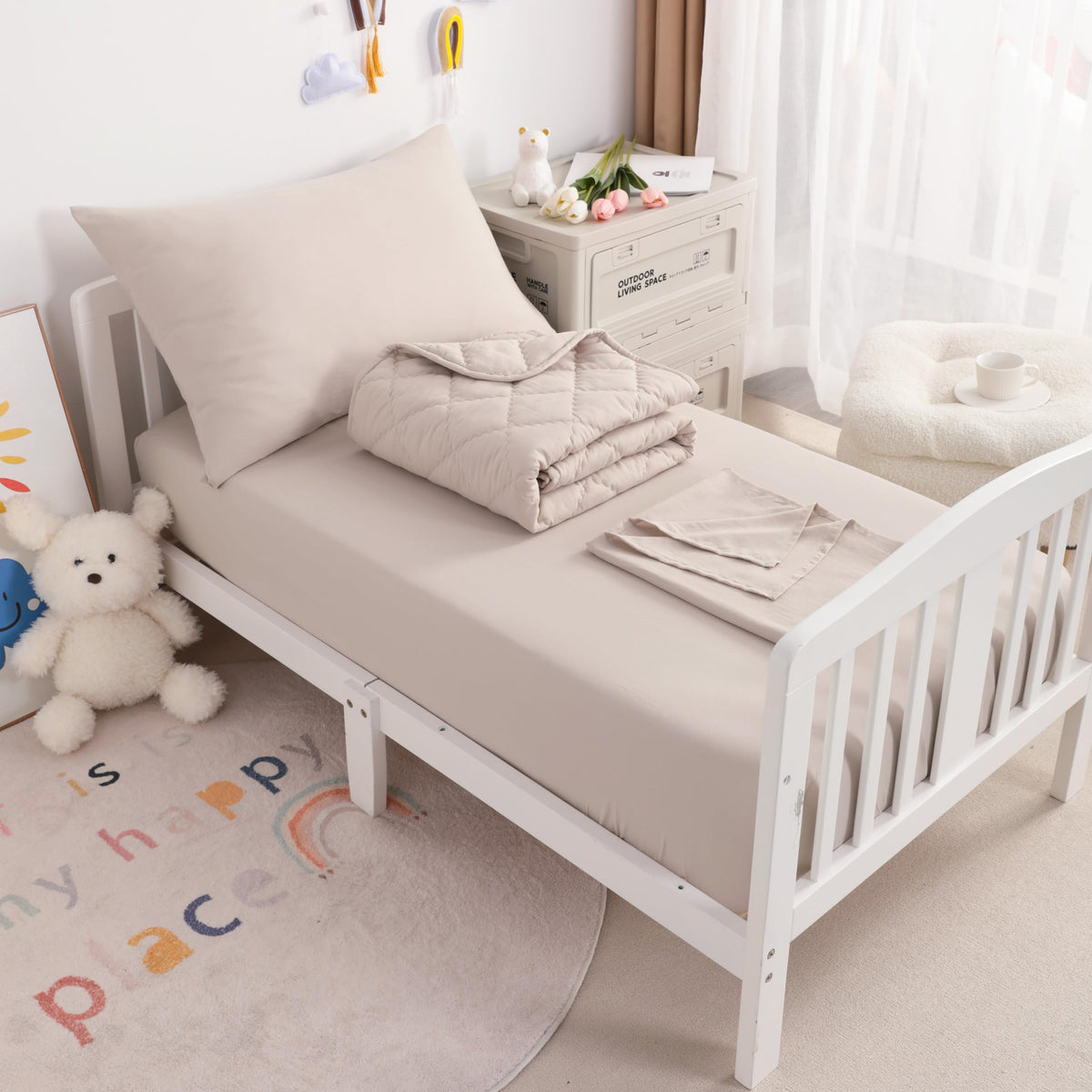 NTBAY Toddler Microfiber Bedding Set, 4 Piece, Navy Blue