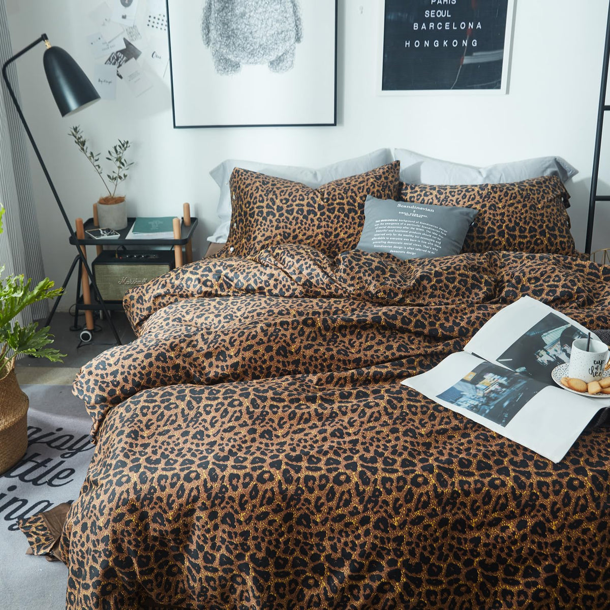 mixinni Duvet Cover Set King Size Bird Flower Pattern Soft Long Staple Cotton Floral Bedding Comforter Cover Set with Zipper Ties for Women and Men, Ultra Soft, Breathable, Easy Care-King Size