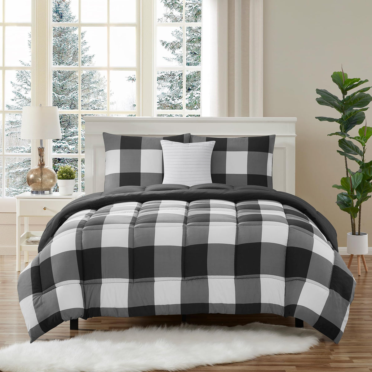 Sweet Home Collection 5 Piece Comforter Set Bag Solid Color All Season Soft Down Alternative Blanket & Luxurious Microfiber Bed Sheets, Navy, Twin