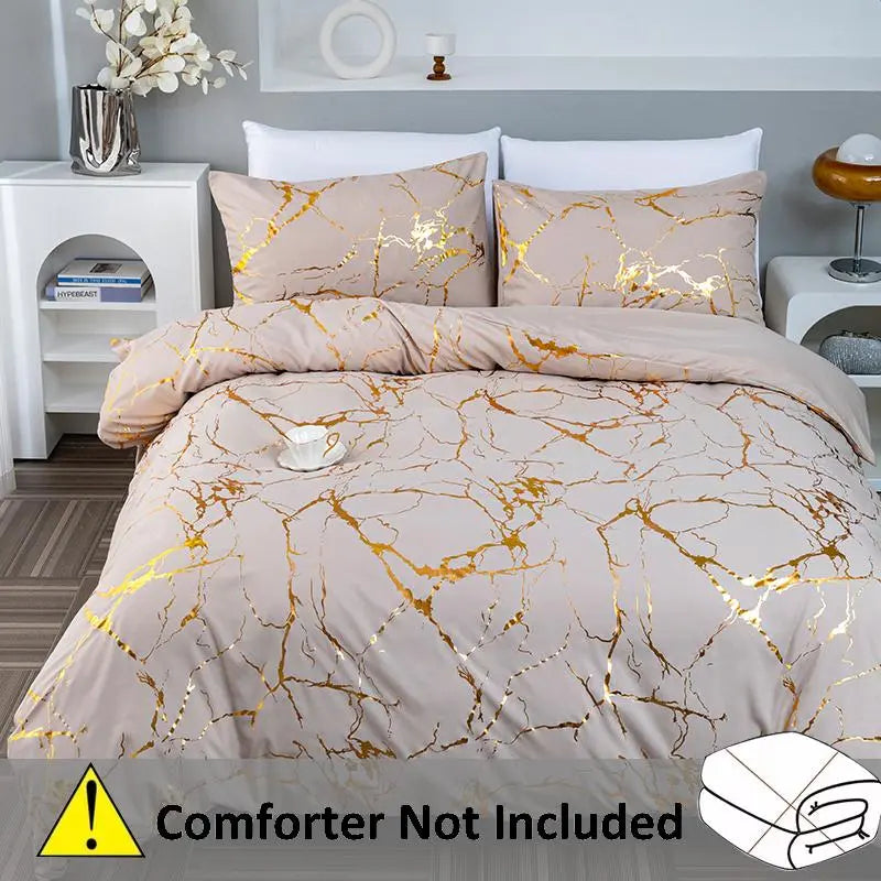 Queen Size 3-Piece High-End Durable Antique Copper Texture Duvet Cover Set - 1 Duvet Cover + 2 Pillowcases (No Pillow Core), Polyester Fits, Super Soft, Breathable, Print Design, Hand Wash Only, for Home/Dorms, All-Season Bedding Supplies sohochic
