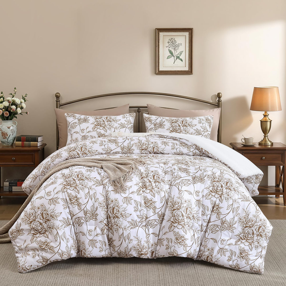 Cheetah Print Comforter Set Queen, Luxury Leopard Print Bedding, Blush