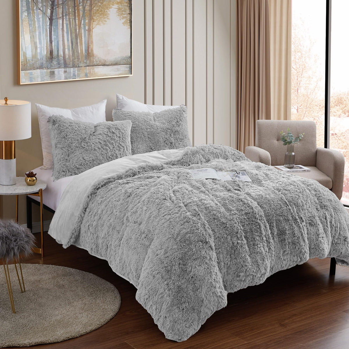Sweet Home Collection 5 Piece Comforter Set Bag Solid Color All Season Soft Down Alternative Blanket & Luxurious Microfiber Bed Sheets, Navy, Twin