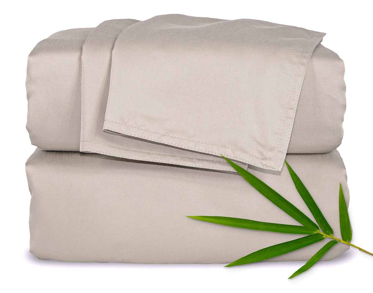 Pure Bamboo Full Sheets, Genuine 100% Organic Viscose Derived from Bamboo Bed Sheet Set, Luxuriously Soft & Cooling, Double Stitching, 2 Year Quality Promise (Full, Ivory)
