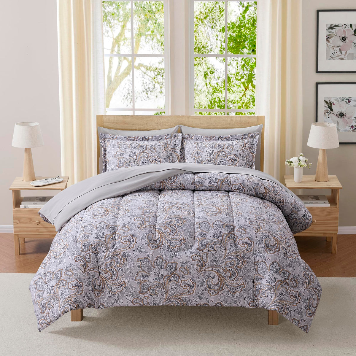 Sweet Home Collection 5 Piece Comforter Set Bag Solid Color All Season Soft Down Alternative Blanket & Luxurious Microfiber Bed Sheets, Navy, Twin