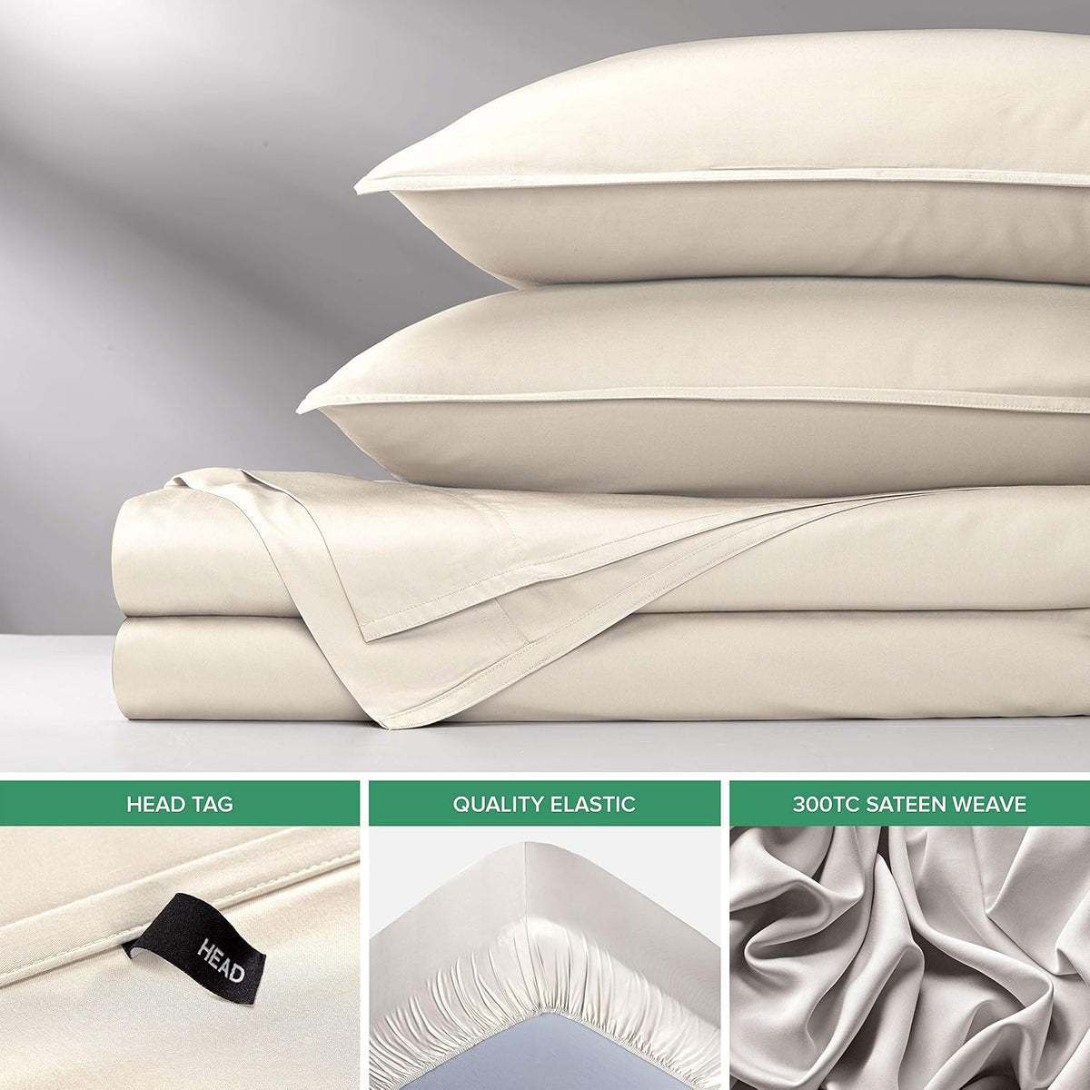 Pure Bamboo Full Sheets, Genuine 100% Organic Viscose Derived from Bamboo Bed Sheet Set, Luxuriously Soft & Cooling, Double Stitching, 2 Year Quality Promise (Full, Ivory)