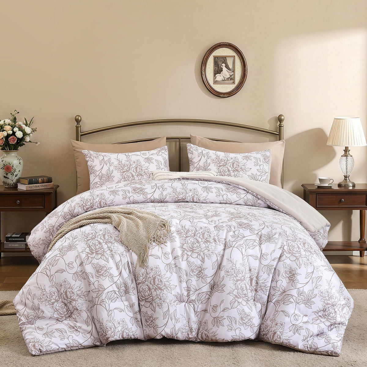 Cheetah Print Comforter Set Queen, Luxury Leopard Print Bedding, Blush