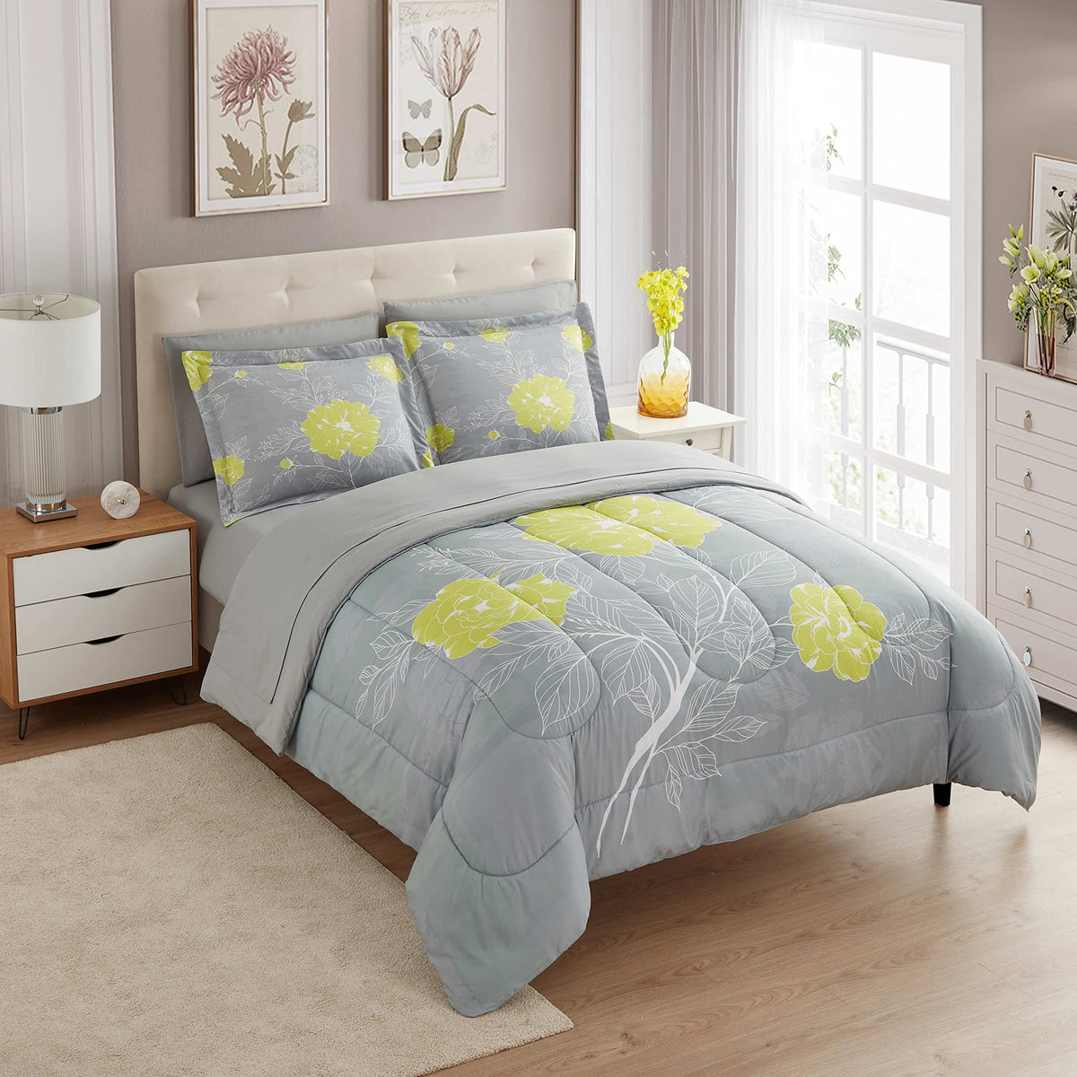 Sweet Home Collection 5 Piece Comforter Set Bag Solid Color All Season Soft Down Alternative Blanket & Luxurious Microfiber Bed Sheets, Navy, Twin