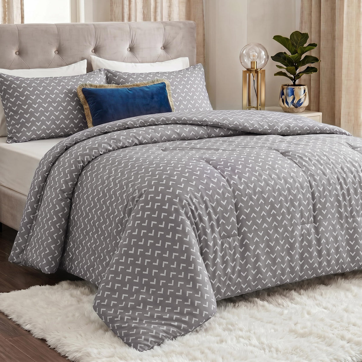 Utopia Bedding 3 Pc Queen Comforter Set, Printed Comforter, Meadow Mist
