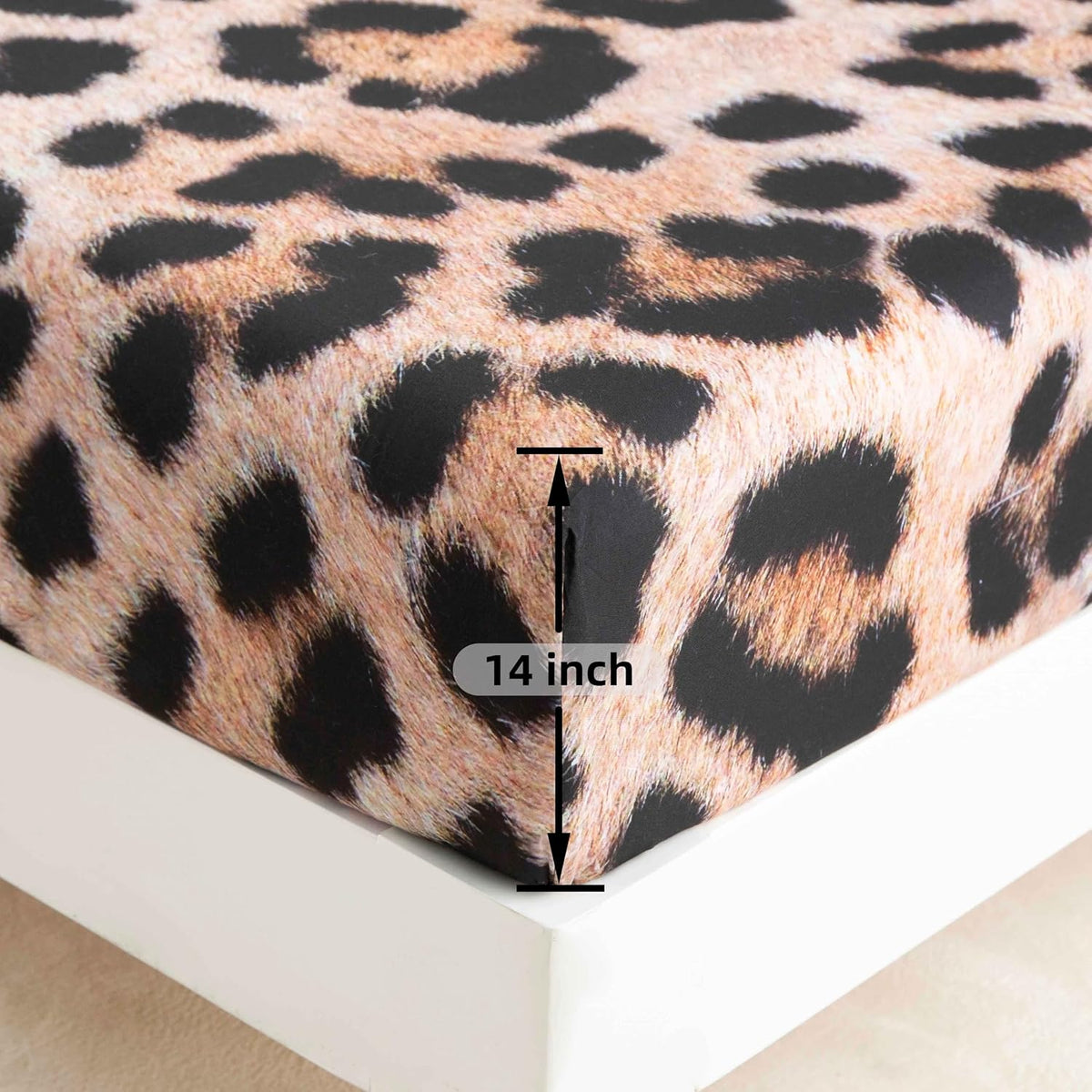 SDY Leopard Queen Comforter Set, 3D Cheetah Print Bedding, Luxury Soft 7-Piece Bed in a Bag, All-Season Bedding Set with Comforter, Sheets, Pillowcases & Shams