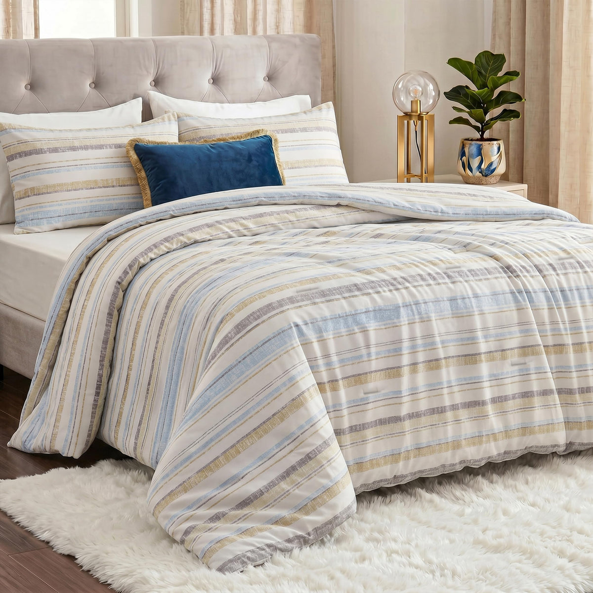 Utopia Bedding 3 Pc Queen Comforter Set, Printed Comforter, Meadow Mist
