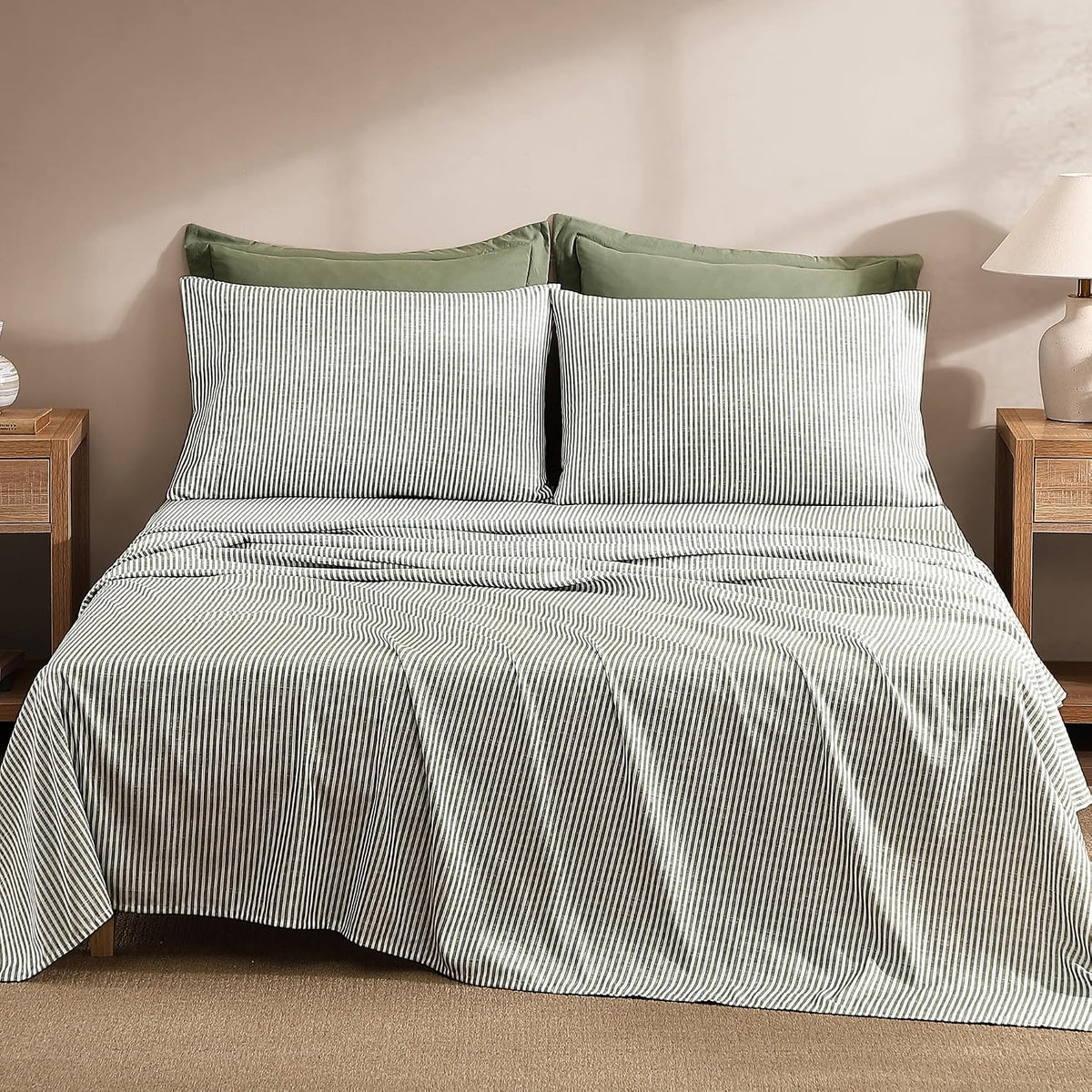 Monbix Queen Comforter Set - 7 Pieces Soft Bed in a Bag Queen Bedding Sets