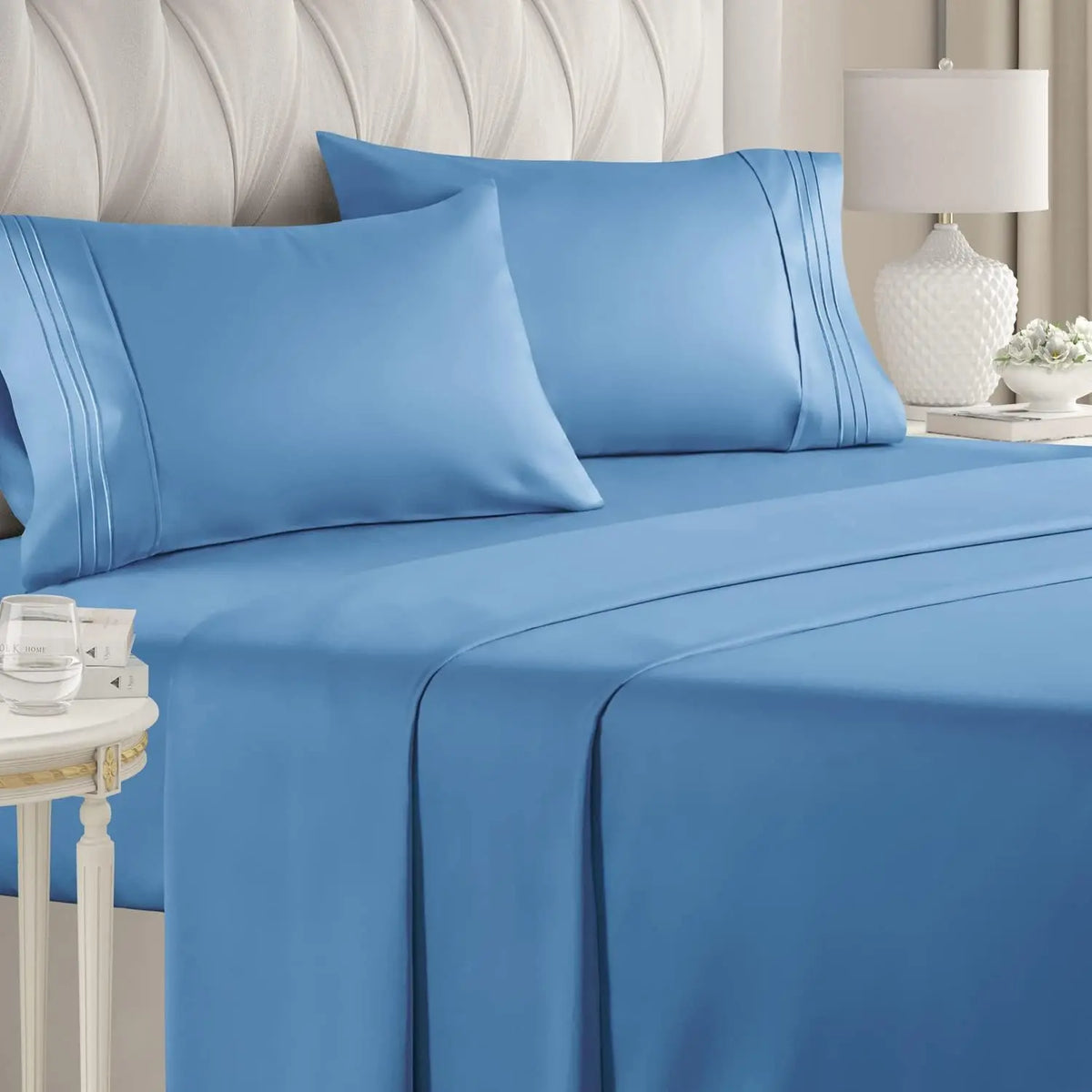 CGK | Soft Essentials Sheet Set – 4 Piece Sheet Set, Easily Fits 8-16 Inch Mattresses - Ultra Soft Wrinkle & Fade Resistant Fabric