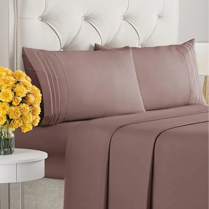 CGK | Soft Essentials Sheet Set – 4 Piece Sheet Set, Easily Fits 8-16 Inch Mattresses - Ultra Soft Wrinkle & Fade Resistant Fabric