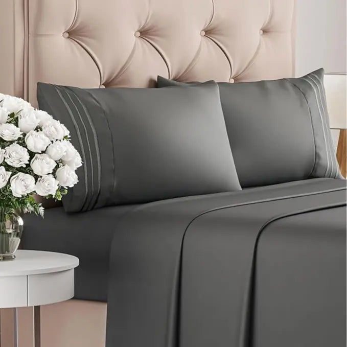 CGK | Soft Essentials Sheet Set – 4 Piece Sheet Set, Easily Fits 8-16 Inch Mattresses - Ultra Soft Wrinkle & Fade Resistant Fabric