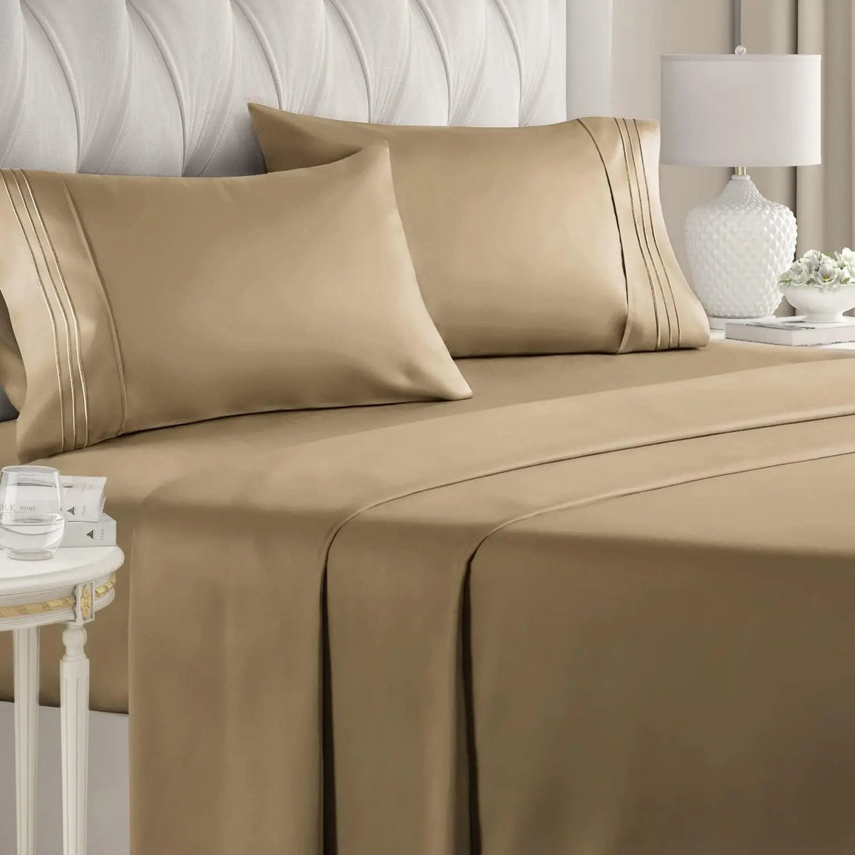 CGK | Soft Essentials Sheet Set – 4 Piece Sheet Set, Easily Fits 8-16 Inch Mattresses - Ultra Soft Wrinkle & Fade Resistant Fabric