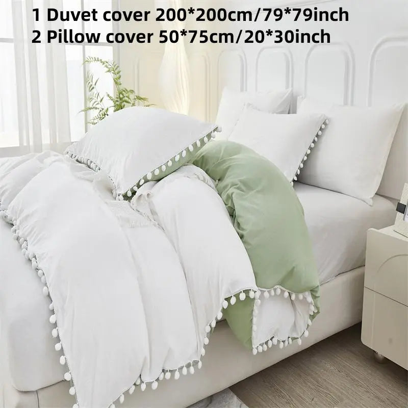 Solid Color Bedding Set (3 Counts/set), 1pc Duvet Cover without Filler & 2pcs Pillowcases, Soft Comfortable Bedding Set for Bedroom, Duvet Cover Sets, Cozy Bedding Set, Comfy Bed Sets