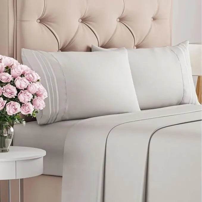 CGK | Soft Essentials Sheet Set – 4 Piece Sheet Set, Easily Fits 8-16 Inch Mattresses - Ultra Soft Wrinkle & Fade Resistant Fabric