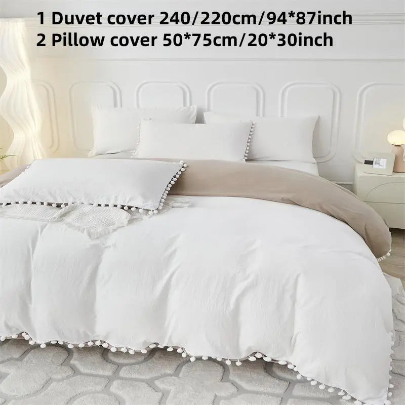 Solid Color Bedding Set (3 Counts/set), 1pc Duvet Cover without Filler & 2pcs Pillowcases, Soft Comfortable Bedding Set for Bedroom, Duvet Cover Sets, Cozy Bedding Set, Comfy Bed Sets