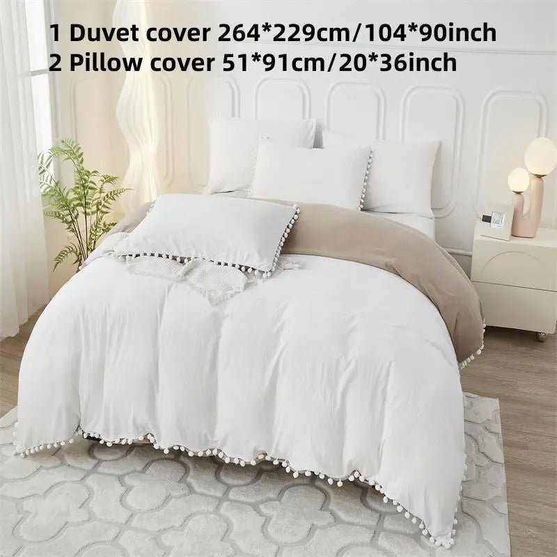 Solid Color Bedding Set (3 Counts/set), 1pc Duvet Cover without Filler & 2pcs Pillowcases, Soft Comfortable Bedding Set for Bedroom, Duvet Cover Sets, Cozy Bedding Set, Comfy Bed Sets