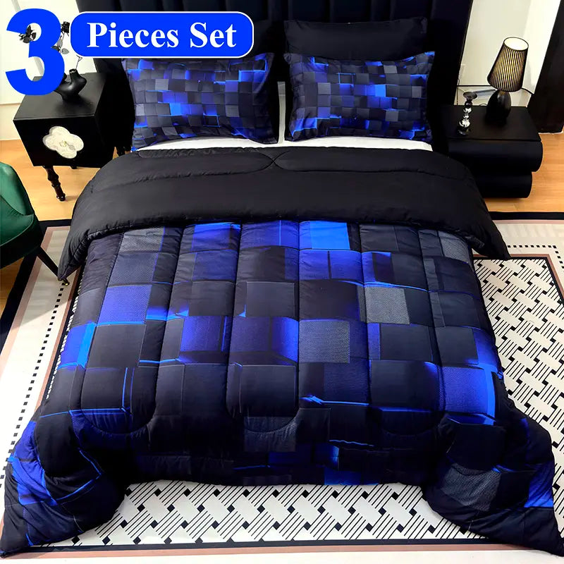 [Weekly Deals] 4-Season Technology Quilt Set - 3/6/7-Piece Bedsheet Sets, Digital Printing comforter, All-Year Use, Avant-Garde Bedroom Decorative Bedding, Cyber Atmosphere Refresh, Summer Compatible, Decorative Bedding Set sohochic
